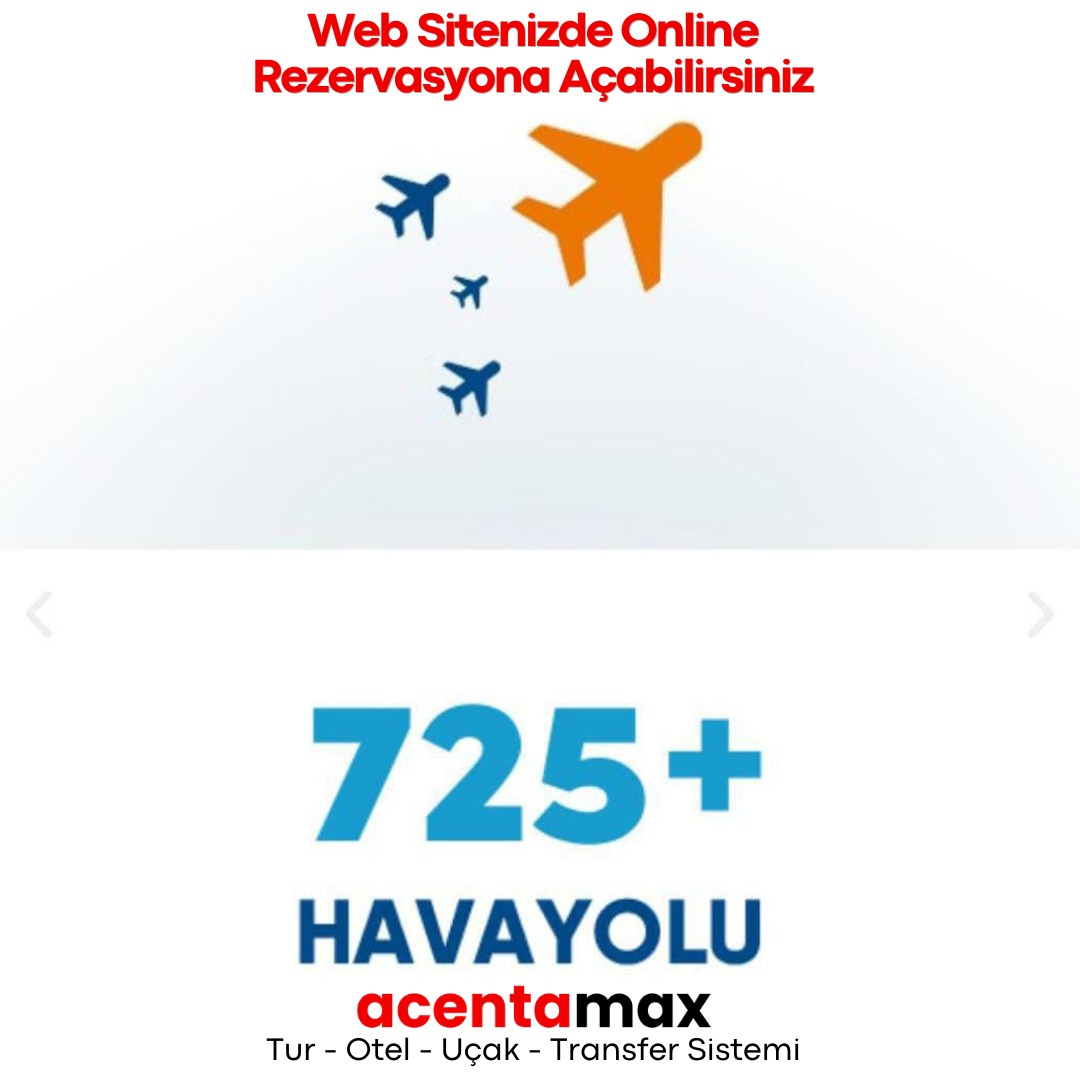 725+ havayolu ile online rezervasyon